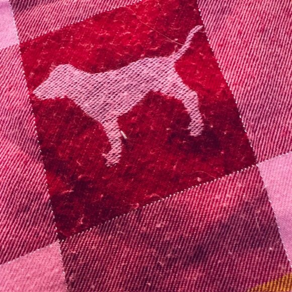 Y2K Victoria's Secret PINK Trustees of Pink Flannel Pajama Pants Red Plaid L - Picture 6 of 7